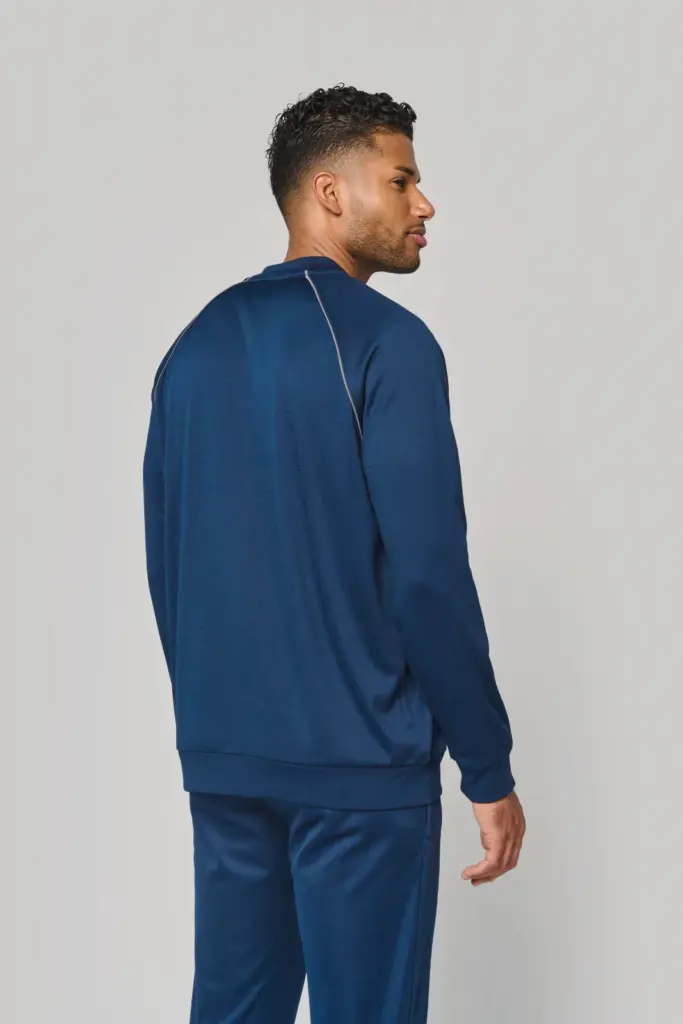 Unisex trainingsjasje met rits en biesje — productfoto 3