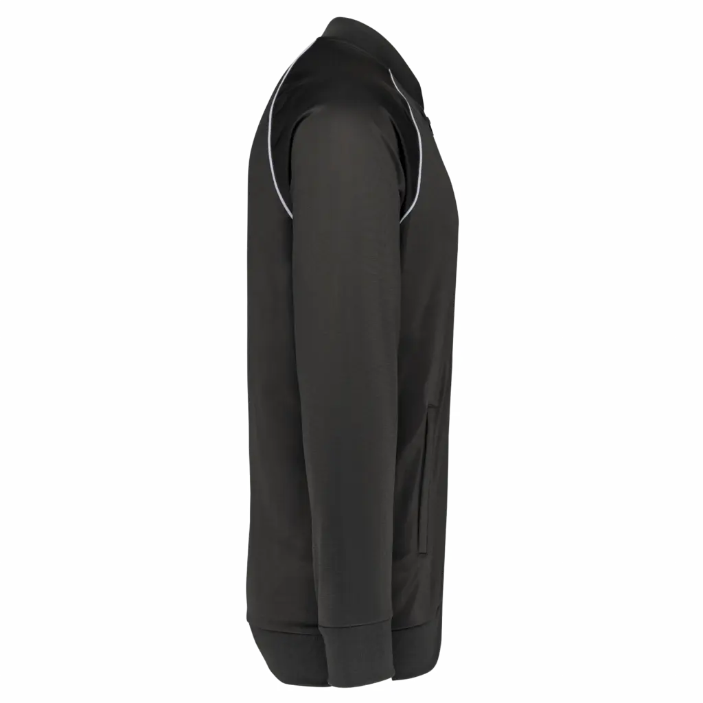 Unisex trainingsjasje met rits en biesje, dark grey — productfoto 6
