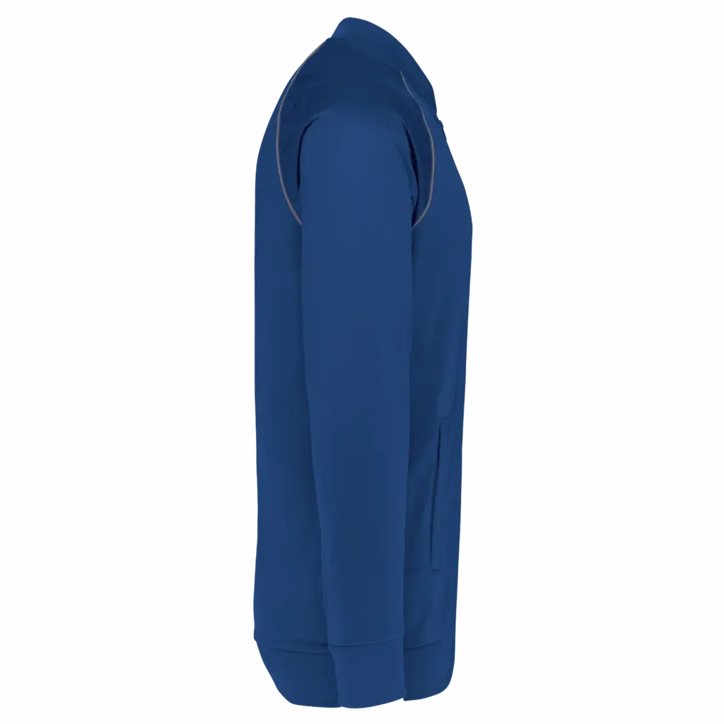 Unisex trainingsjasje met rits en biesje, dark royal blue — productfoto 7