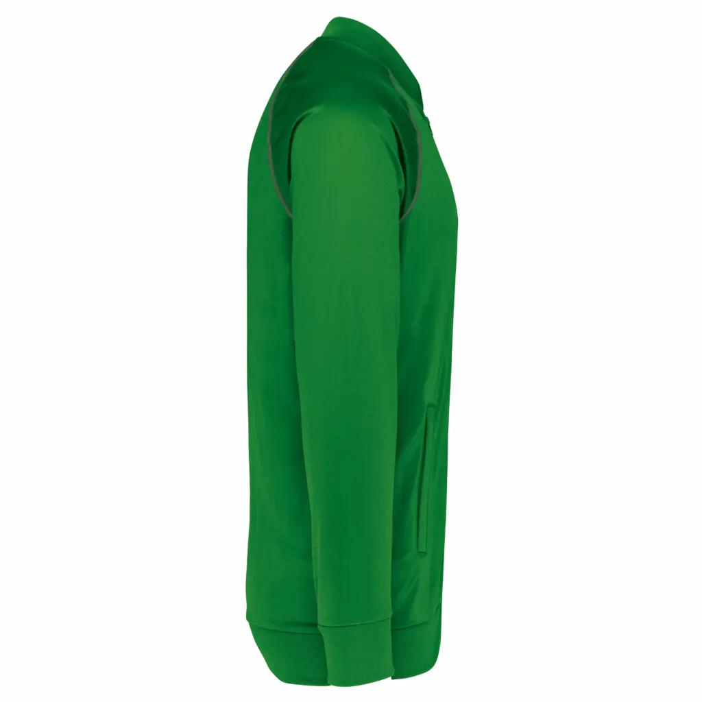 Unisex trainingsjasje met rits en biesje, green — productfoto 8