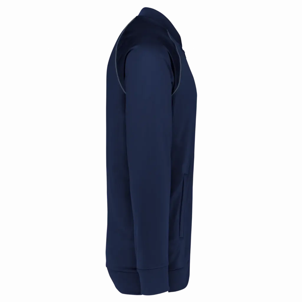 Unisex trainingsjasje met rits en biesje, sporty navy — productfoto 9