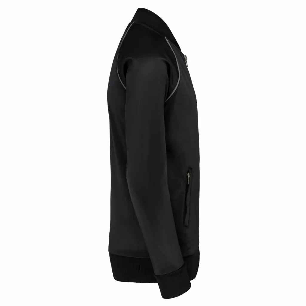 Kindertrainingsjasje met rits en biesje, black