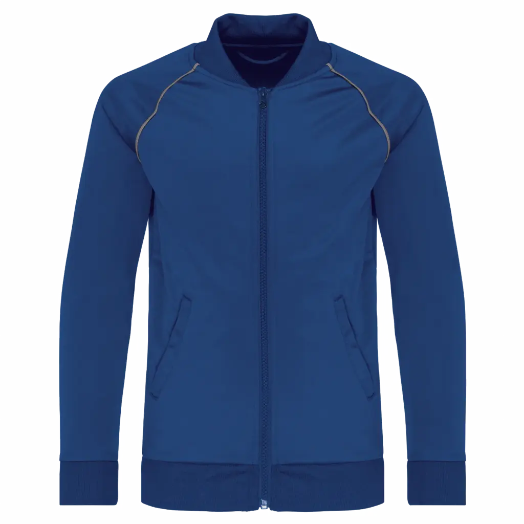 Kindertrainingsjasje met rits en biesje, dark royal blue — productfoto 4