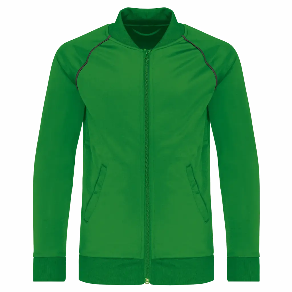 Kindertrainingsjasje met rits en biesje, green — productfoto 5