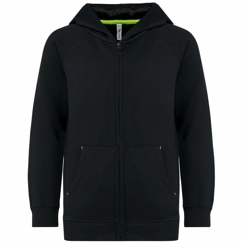 Kinder sweatvest met capuchon, black — productfoto 2