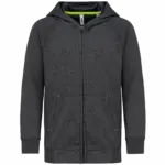 Kinder sweatvest met capuchon, dark grey heather — productfoto 3