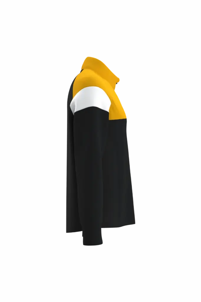 PS_PA387-S_BLACK-SPORTYYELLOW - Hidalgo Trainingssweater 1/4 rits uniseks, black / sporty yellow — productfoto 5