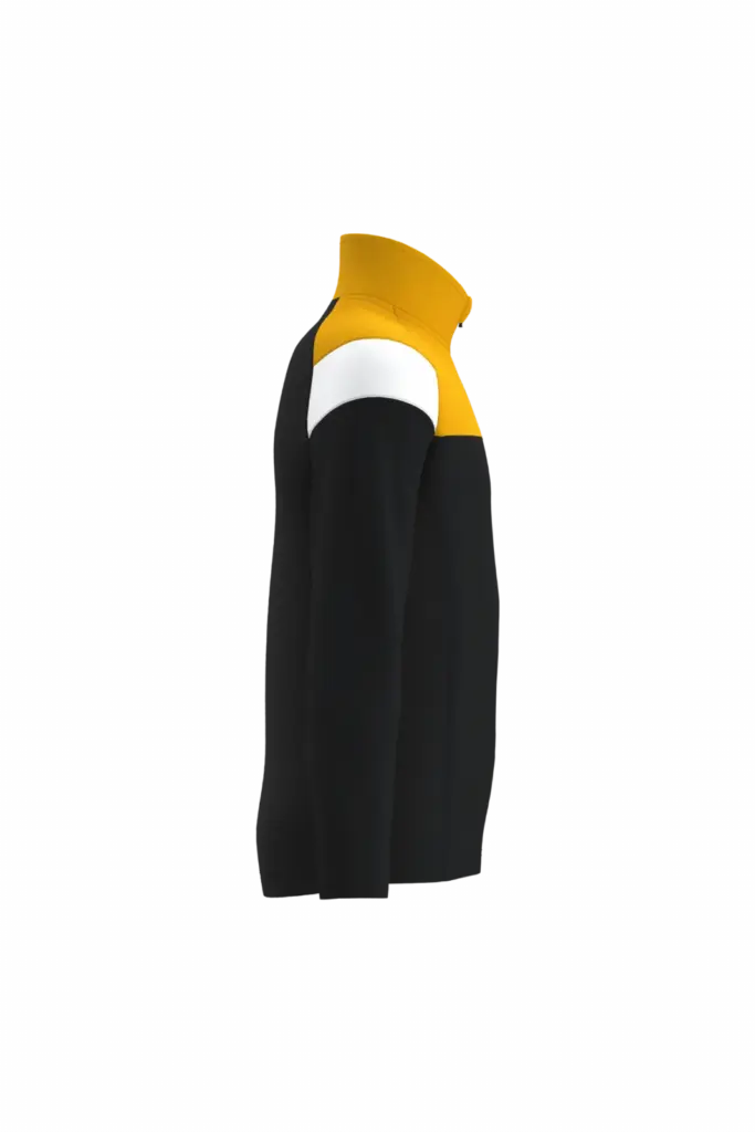 PS_PA388-S_BLACK-SPORTYYELLOW - Hidalgo Trainingssweater 1/4 rits kind, black / sporty yellow — productfoto 6
