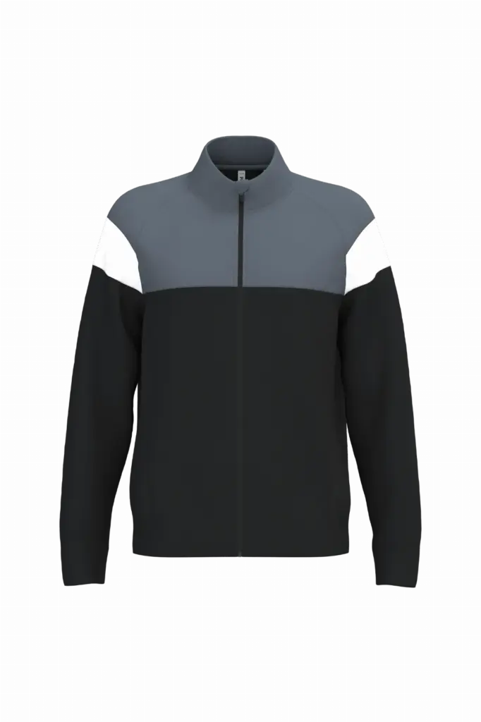 Uniseks trainingsjasje met rits, black / sporty grey — productfoto 6