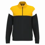 Uniseks trainingsjasje met rits, black / sporty yellow — productfoto 7