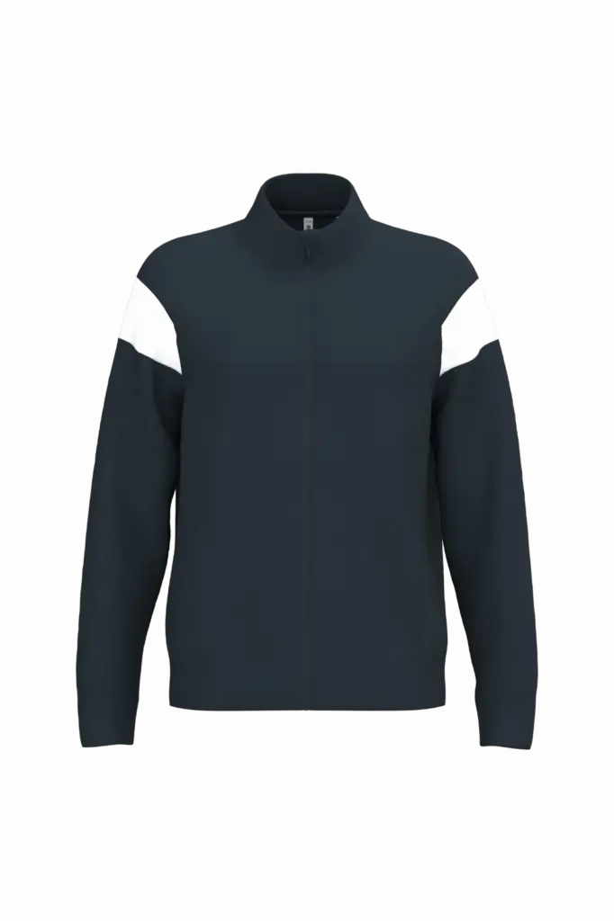 Uniseks trainingsjasje met rits, navy — productfoto 10