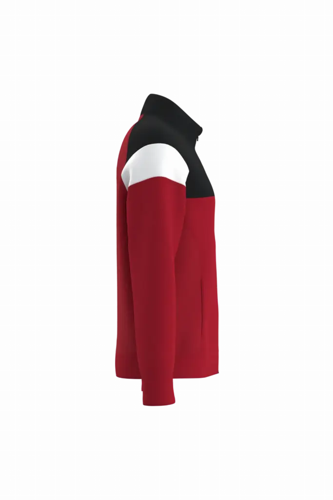 PS_PA390-S_SPORTYRED-BLACK - Hidalgo Uniseks trainingsjasje met rits, sporty red / black — productfoto 10
