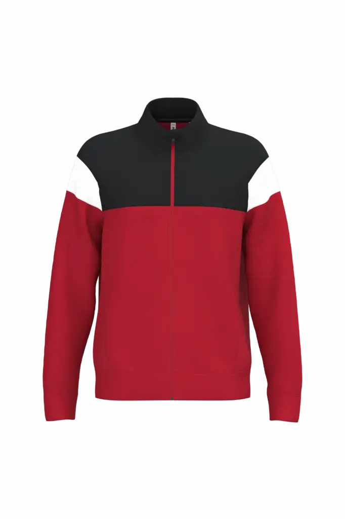 Uniseks trainingsjasje met rits, sporty red / black — productfoto 11