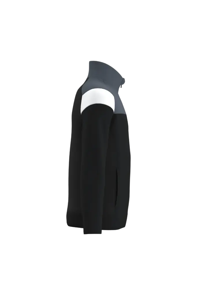 PS_PA391-S_BLACK-SPORTYGREY - Hidalgo Kinder trainingsjasje met rits, black / sporty grey — productfoto 5