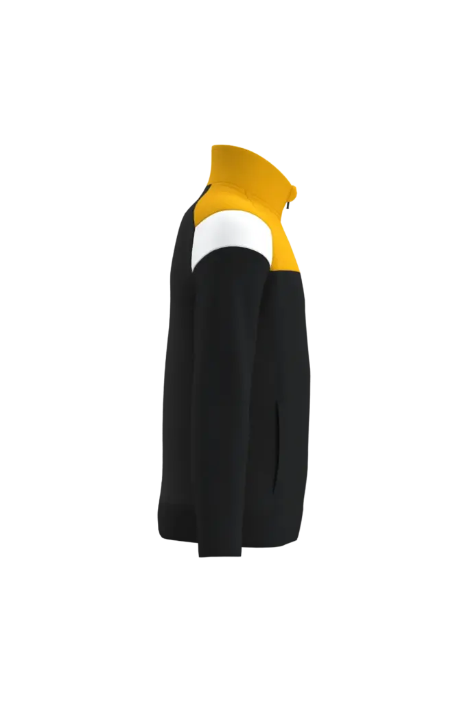PS_PA391-S_BLACK-SPORTYYELLOW - Hidalgo Kinder trainingsjasje met rits, black / sporty yellow — productfoto 6