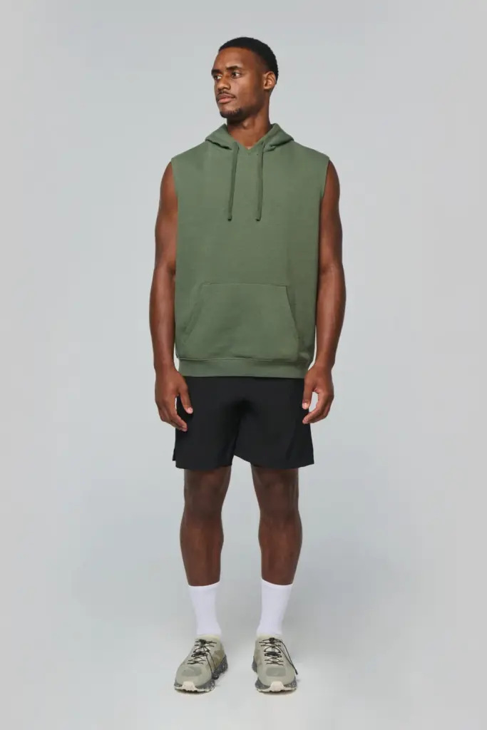 Unisex mouwloze hoodie — productfoto 2