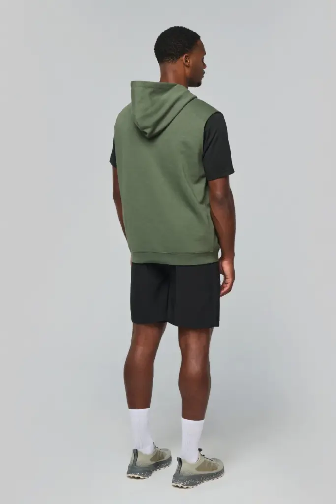 Unisex mouwloze hoodie — productfoto 3