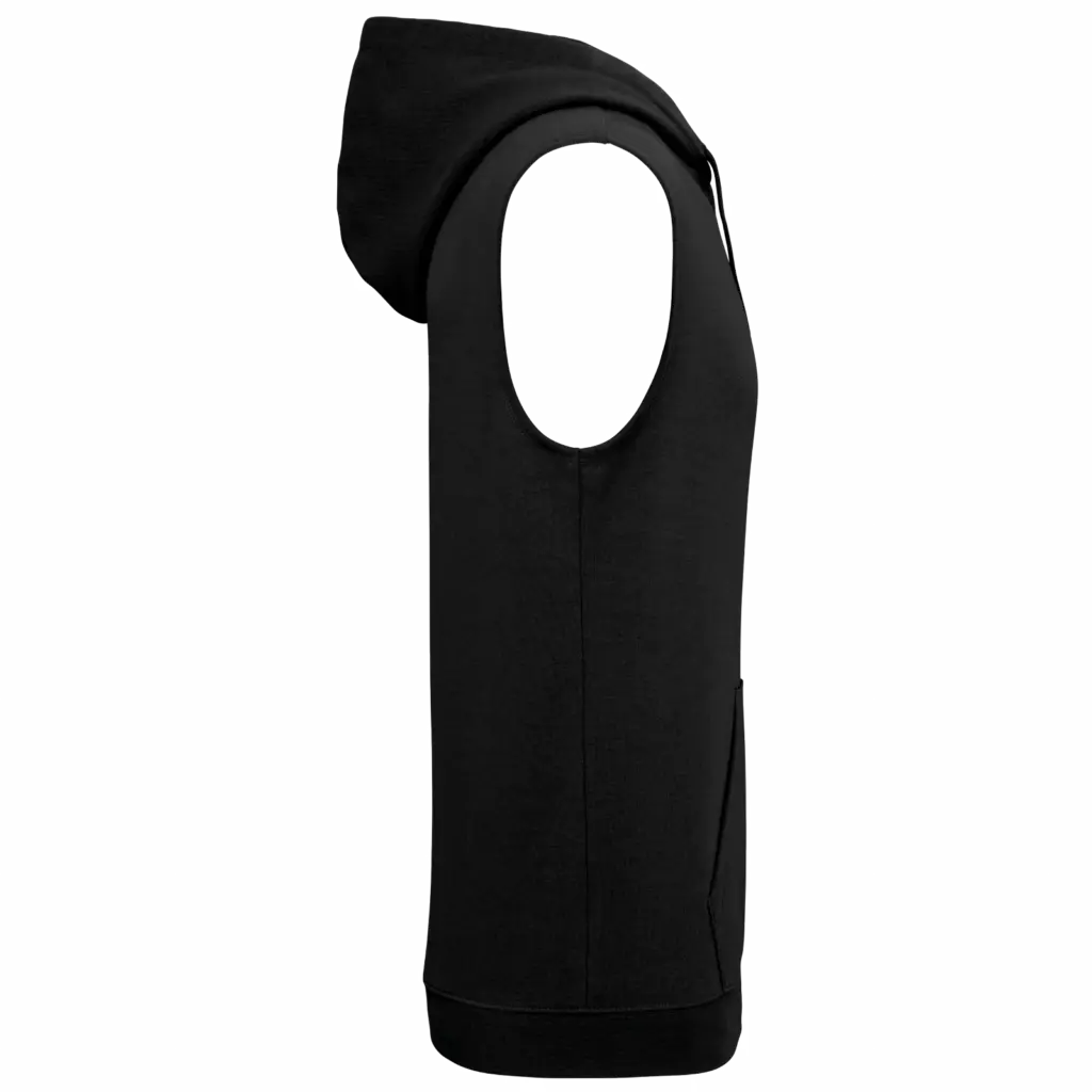 Unisex mouwloze hoodie, black — productfoto 5
