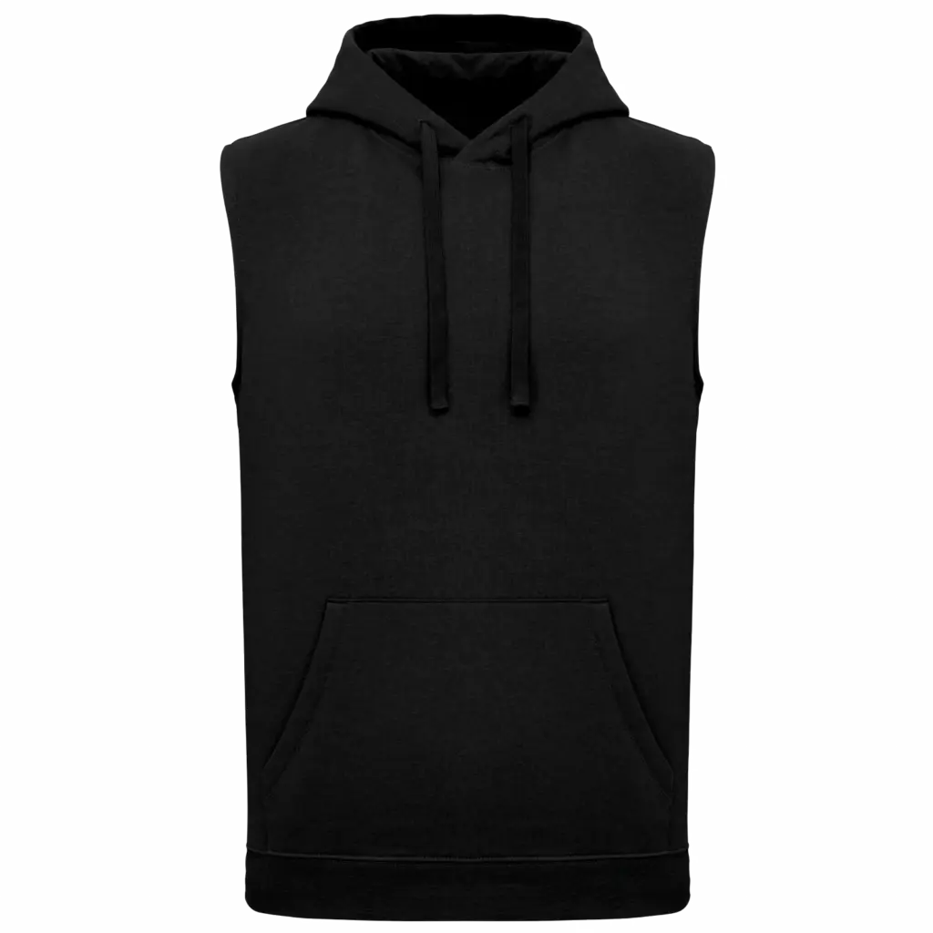 Unisex mouwloze hoodie, black — productfoto 6