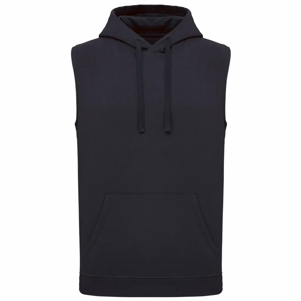 Unisex mouwloze hoodie, navy — productfoto 7