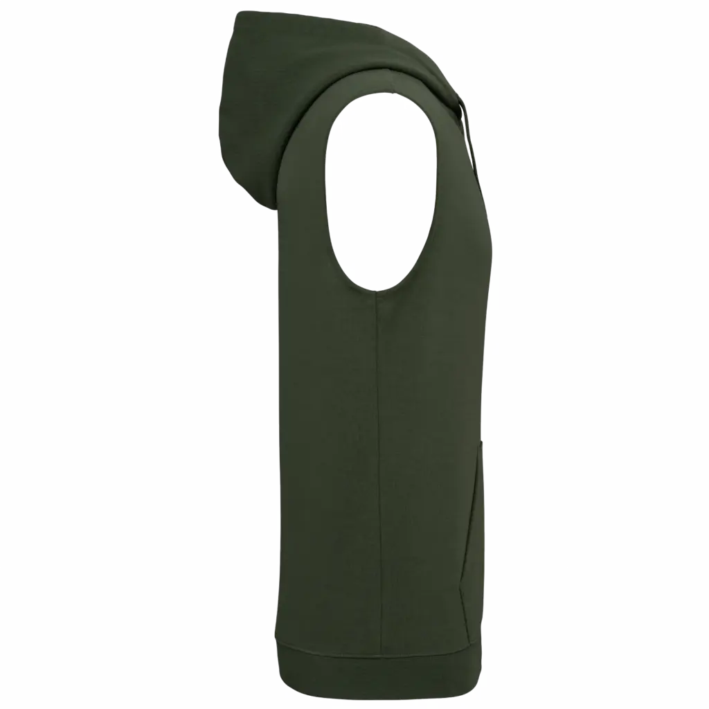 Unisex mouwloze hoodie, sporty khaki — productfoto 8