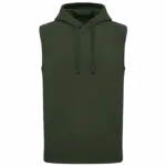 Unisex mouwloze hoodie, sporty khaki — productfoto 9
