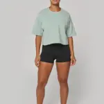 Cropped damessweater met korte mouwen en ronde hals — productfoto 4