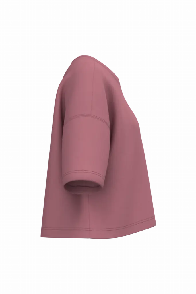 Cropped damessweater met korte mouwen en ronde hals, antique rose — productfoto 5