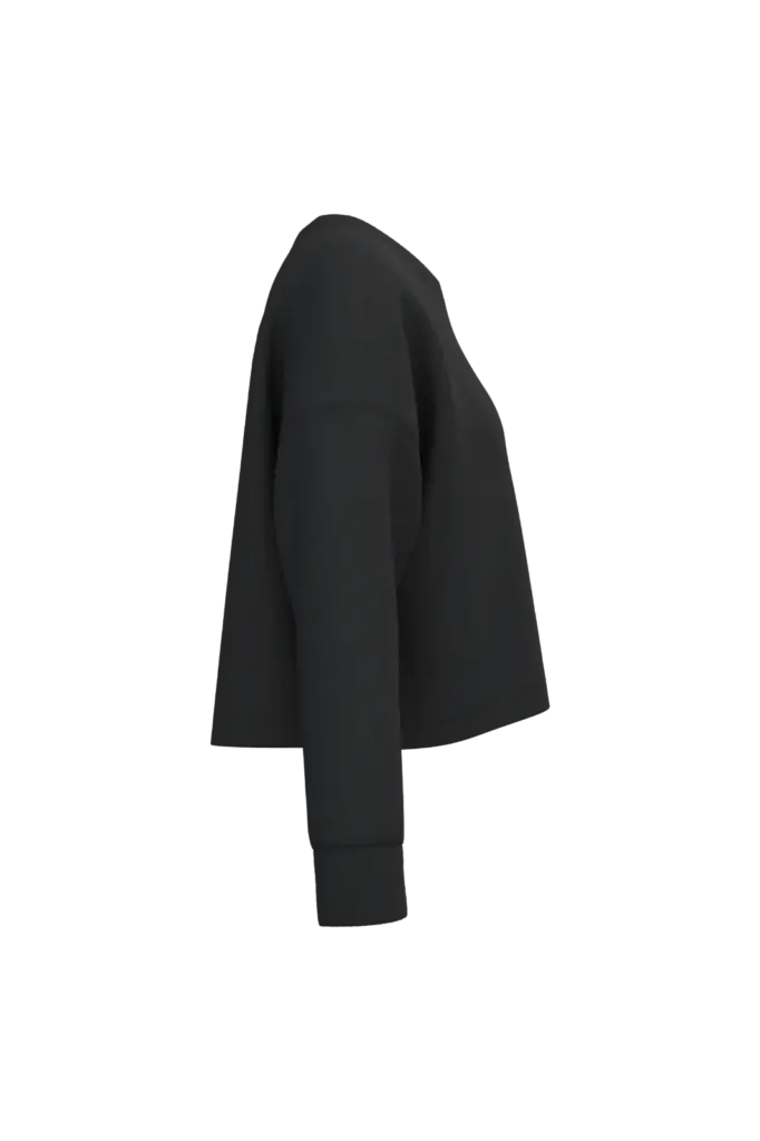 Cropped damessweater met ronde hals, black — productfoto 6