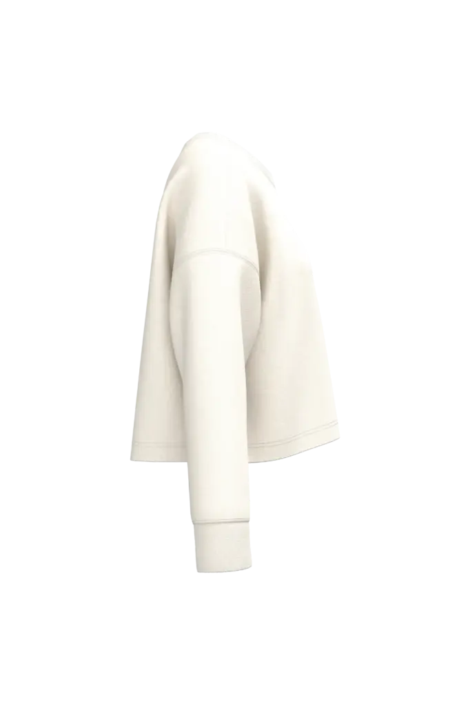 Cropped damessweater met ronde hals, coconut milk — productfoto 7