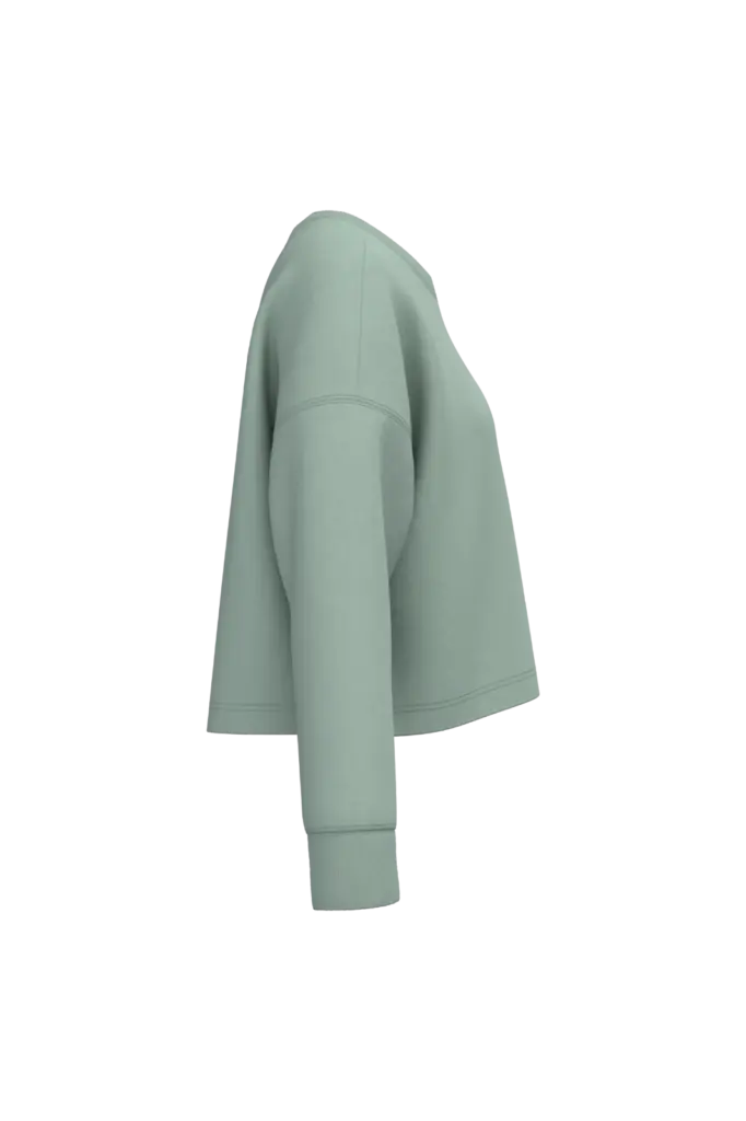 Cropped damessweater met ronde hals, sage — productfoto 8
