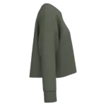 Cropped damessweater met ronde hals, sporty khaki — productfoto 9