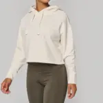 Cropped damessweater met capuchon
