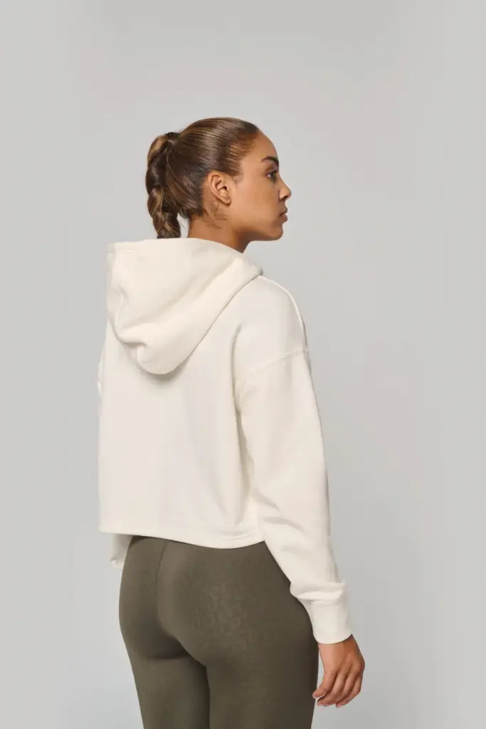 Cropped damessweater met capuchon — productfoto 2