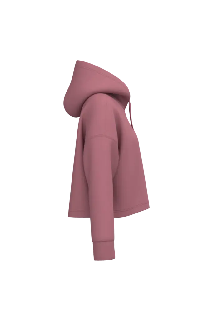 Cropped damessweater met capuchon, antique rose — productfoto 5