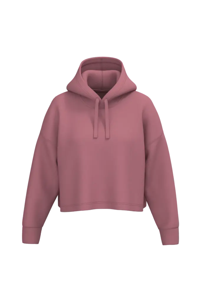 Cropped damessweater met capuchon, antique rose — productfoto 6