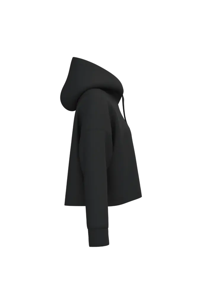 Cropped damessweater met capuchon, black — productfoto 6
