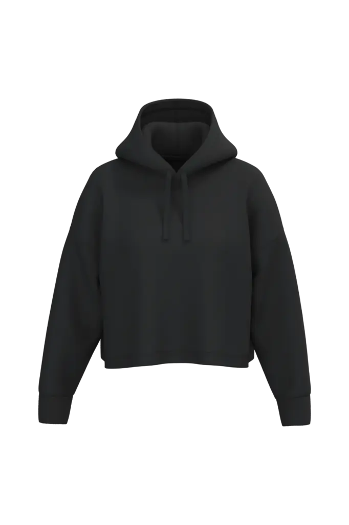 Cropped damessweater met capuchon, black — productfoto 7