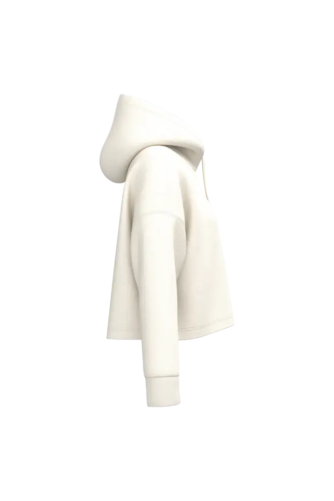 Cropped damessweater met capuchon, coconut milk — productfoto 7