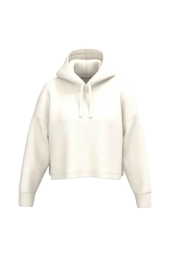 Cropped damessweater met capuchon, coconut milk — productfoto 8