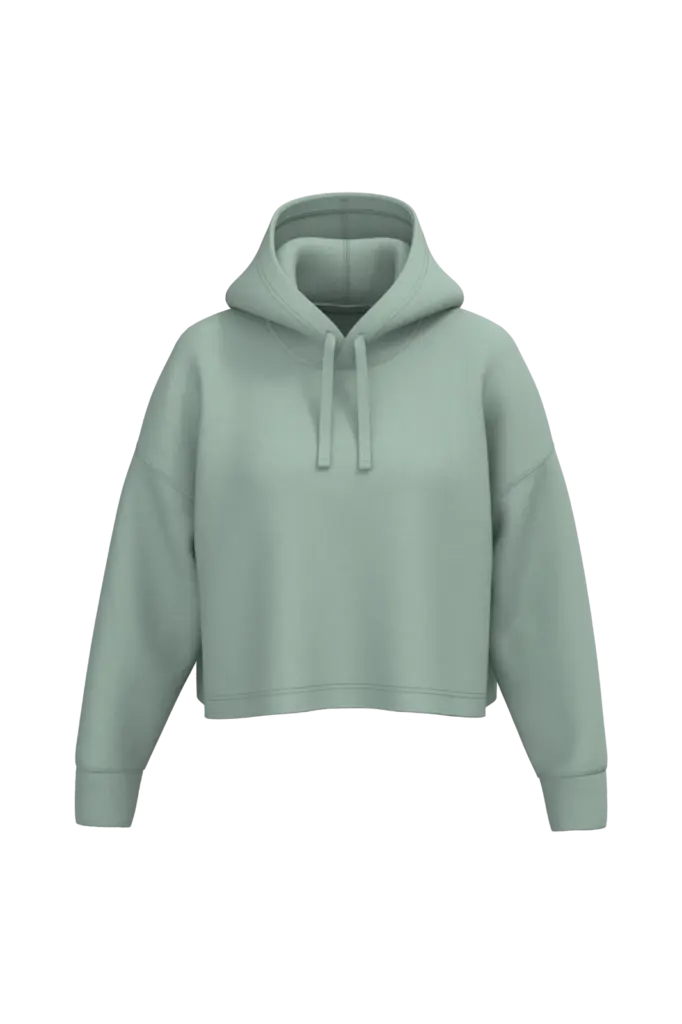 Cropped damessweater met capuchon, sage — productfoto 9