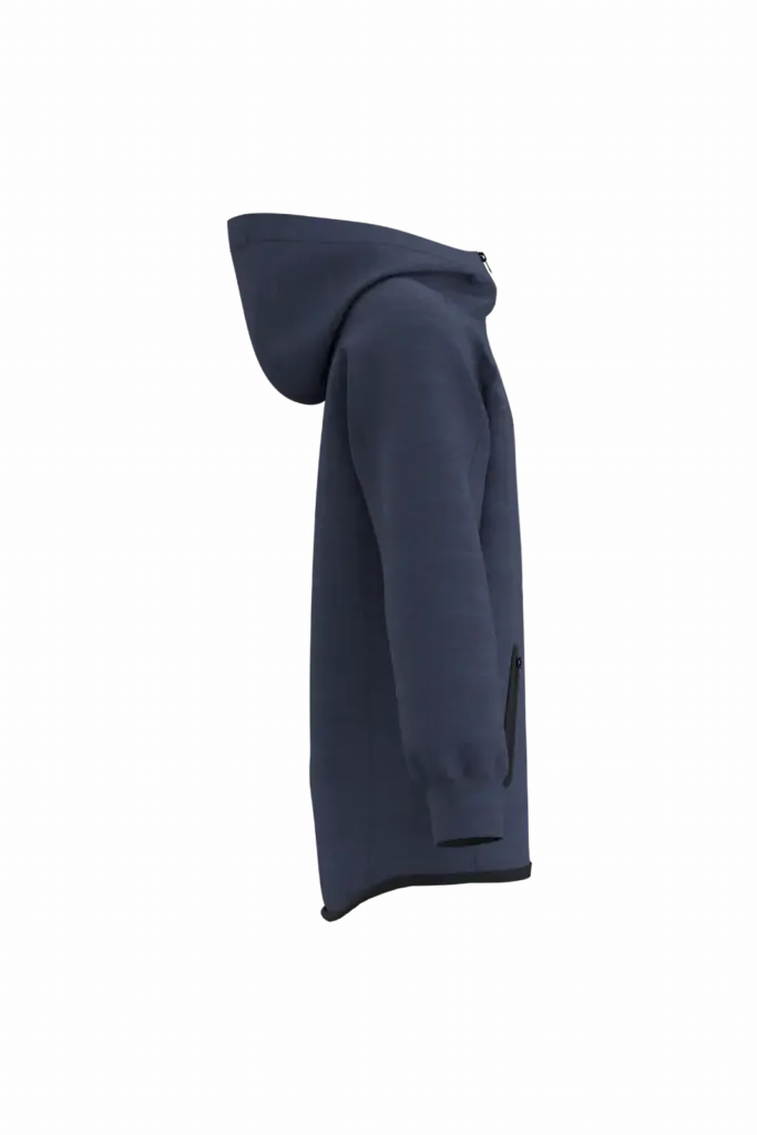 Performance jasje met capuchon voor kinderen, french navy heather — productfoto 6