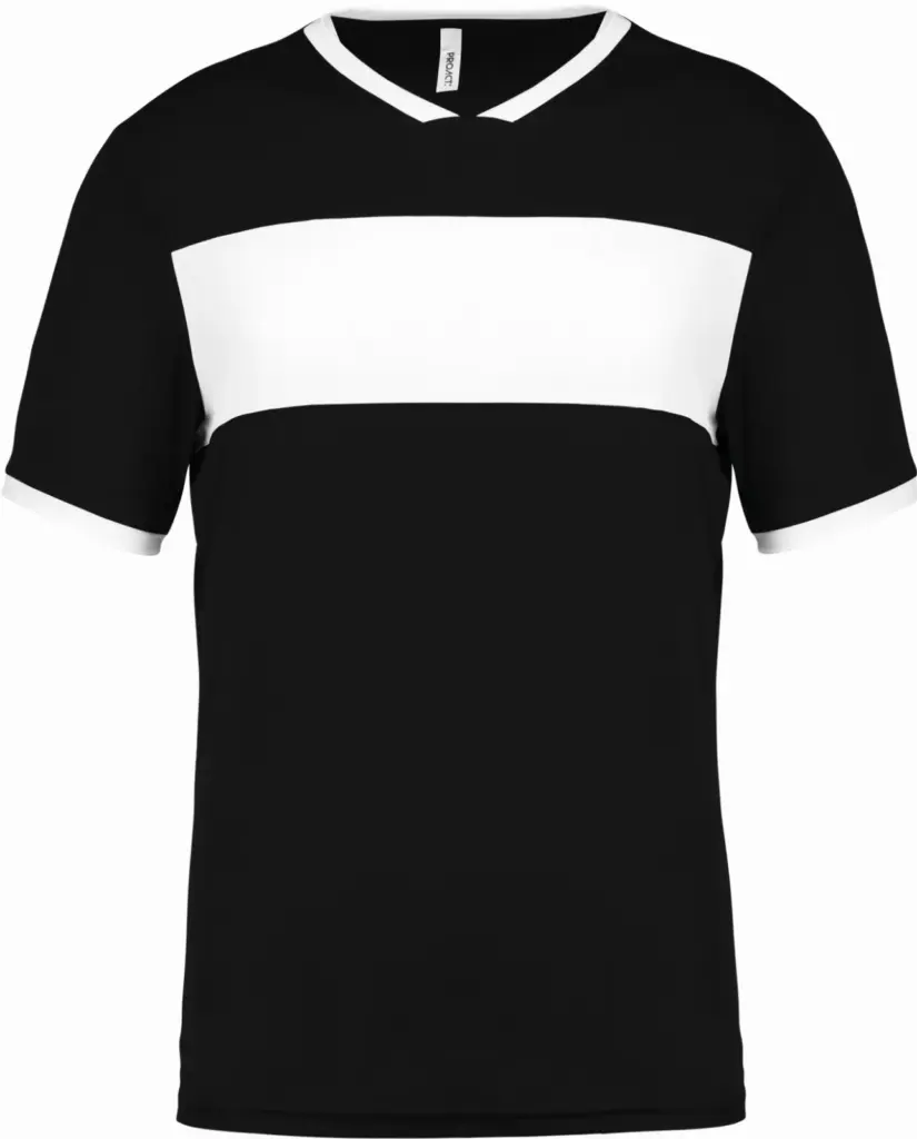 Multisport sport-T-shirt met korte mouwen voor kinderen, black/white — productfoto 10
