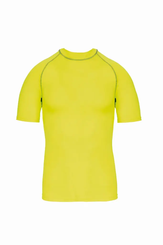 Functioneel kids-T-shirt met korte mouwen en anti-UV-bescherming, fluorescent yellow — productfoto 8