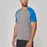 Tweekleurig Triblend sport-T-shirt met korte mouwen volwassene — productfoto 2