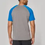 Tweekleurig Triblend sport-T-shirt met korte mouwen volwassene — productfoto 3