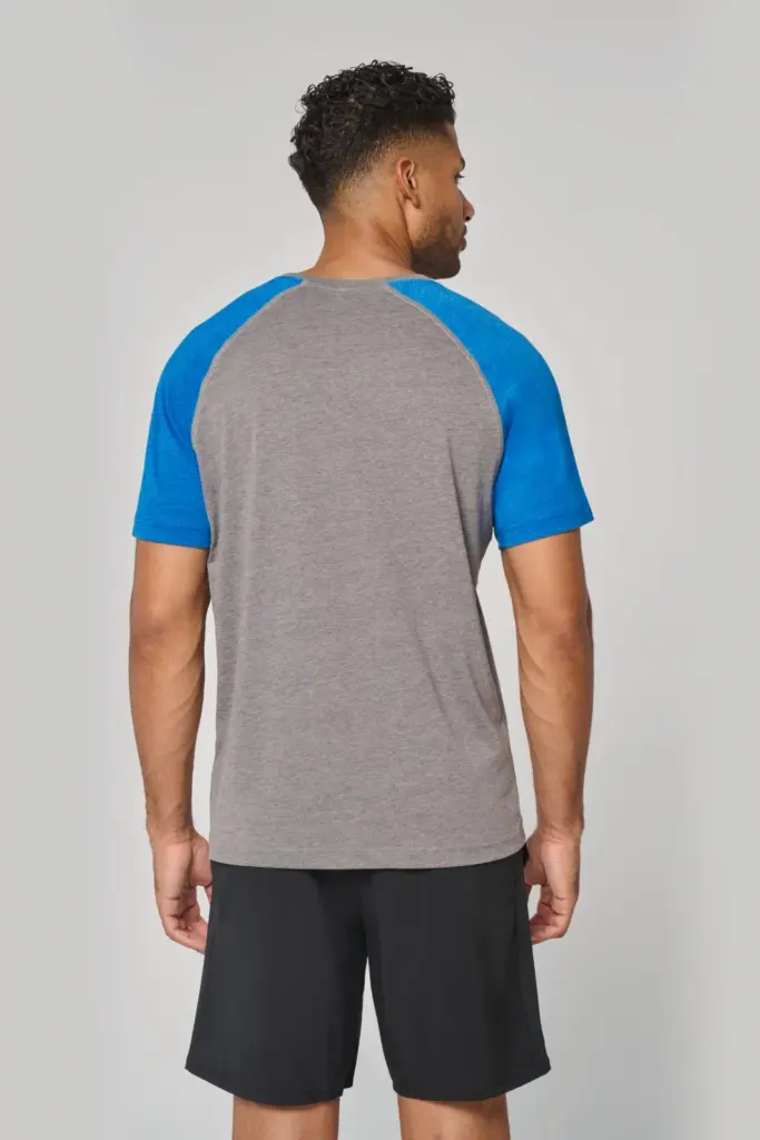 PA4010-3_2026 - Hidalgo Tweekleurig Triblend sport-T-shirt met korte mouwen volwassene — productfoto 3