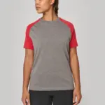 Tweekleurig Triblend sport-T-shirt met korte mouwen volwassene — productfoto 4