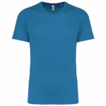 Gerecycled herensport-T-shirt met ronde hals, aqua blue — productfoto 6