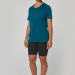 Gerecycled damessport-T-shirt met ronde hals — productfoto 3
